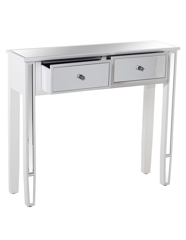 Consola madera y espejo dos cajones...