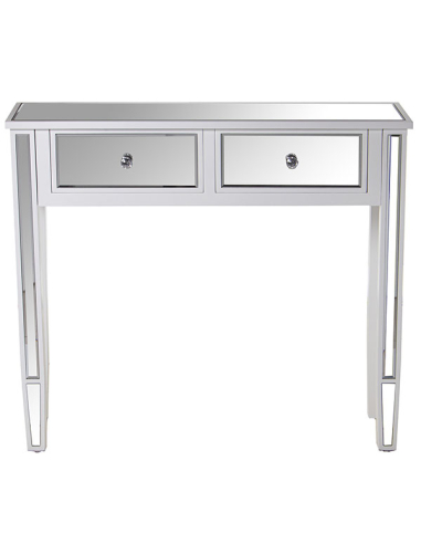 Consola madera y espejo dos cajones...