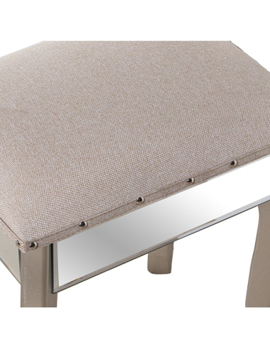 Mesa tocador madera y espejo taburete...