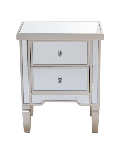 Mesa de noche madera y espejo dos...