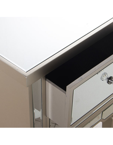 Mesa de noche madera y espejo dos...