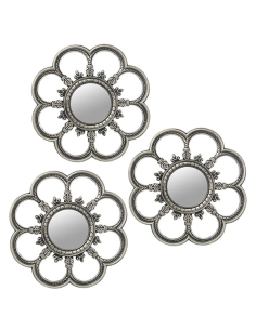 Set tres apliques espejo plata