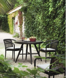 Conjunto jardín Delta 2 sillas y mesa 100 cm diámetro