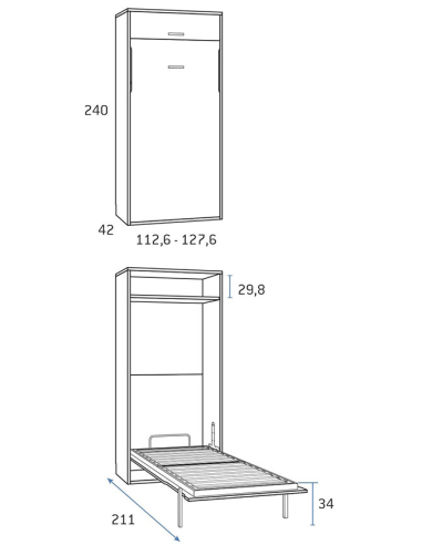 ▷ Cama abatible vertical con altillo- Bebeydecoracion