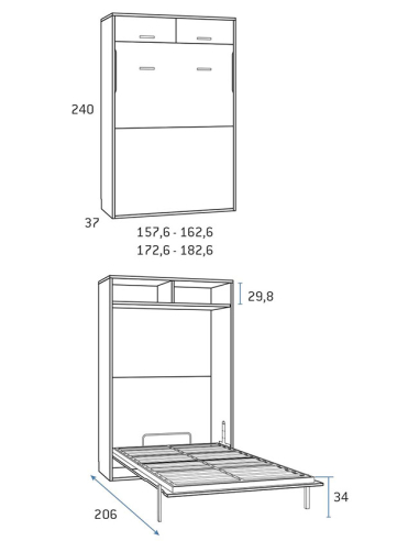 Cama abatible vertical ancha altillo Cama abatible vertical ancha altillo