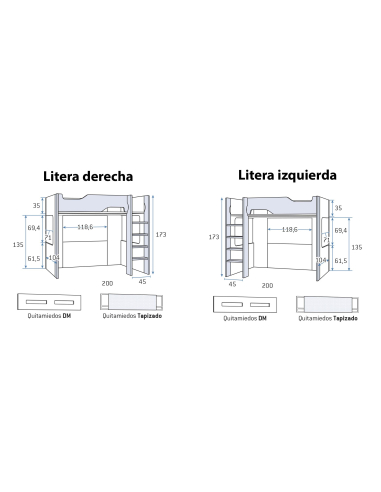 Litera bicolor con formas