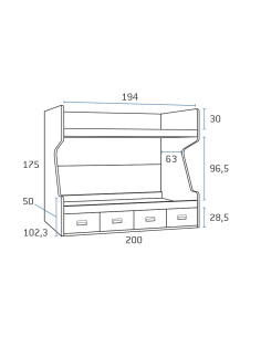 Cama litera con contenedores 2