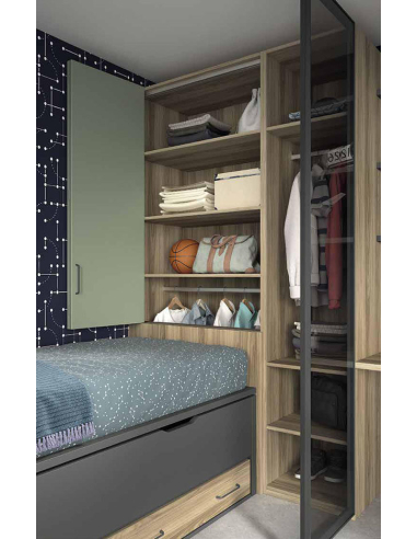 Armario juvenil 1 puerta larga Clair Armario juvenil 1 puerta larga Clair