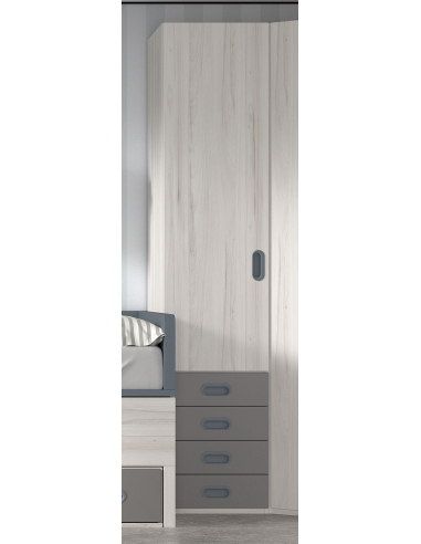 Armario juvenil 1 puerta 4 cajones...