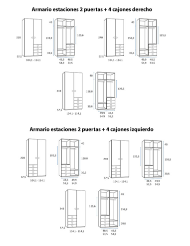 Armario juvenil estaciones 2 puertas...