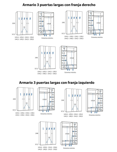 Armario juvenil 3 puertas largas con...