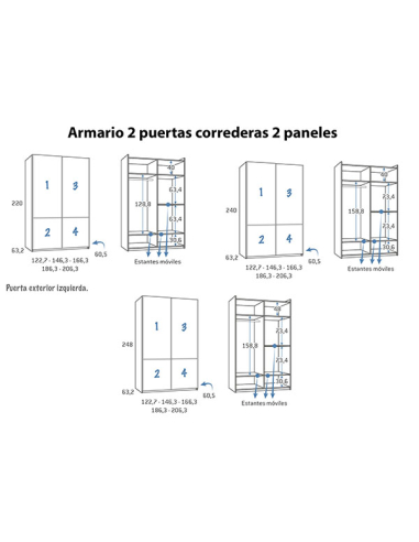 Armario juvenil 2 puertas correderas... Armario juvenil 2 puertas correderas...