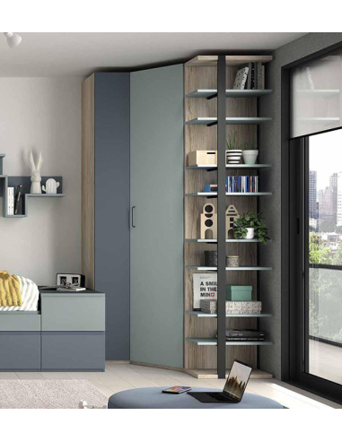 Armario juvenil rincón chaflán recto