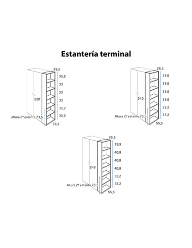 Armario juvenil estantería terminal