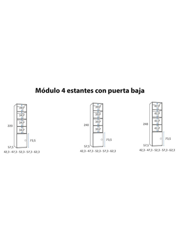 Armario juvenil cuatro estantes con...