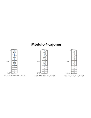 Armario juvenil cuatro cajones y...