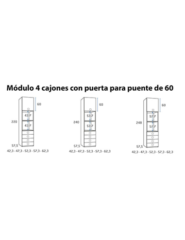 Armario juvenil 4 cajones, estante y...