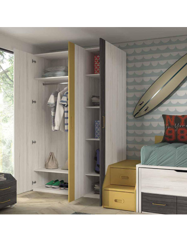 Armario juvenil 3 puertas largas con...