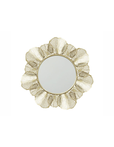 Espejo decorativo pétalos oro