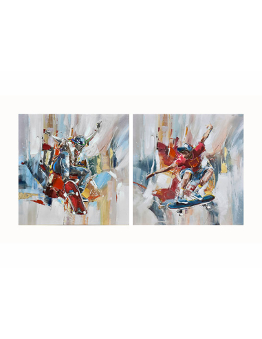 Set 2 Lienzos skateboard óleo