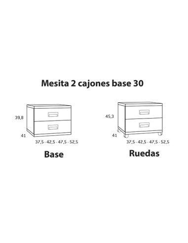 Mesita dos cajones con base