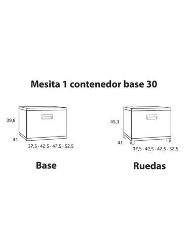Mesita contenedor con base