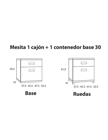 Mesita contenedor y cajón con base