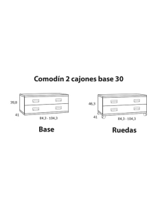 Comodín de 2 cajones base 2