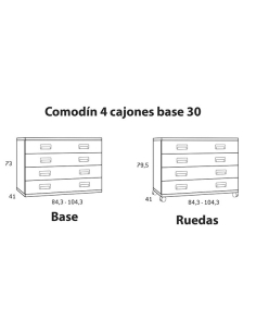 Comodín cuatro cajones base 2