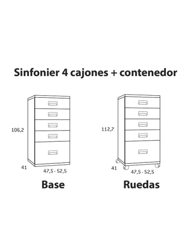 Sinfonier cajones y contenedor base Sinfonier cajones y contenedor base