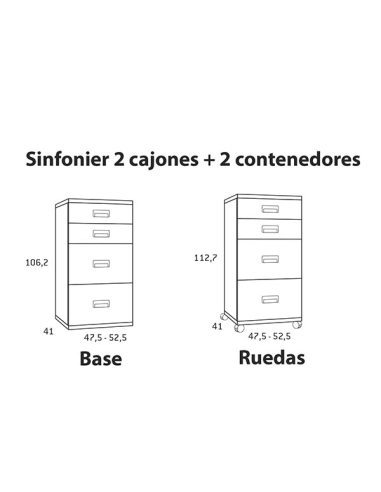 Sinfonier cajones y contenedores base Sinfonier cajones y contenedores base