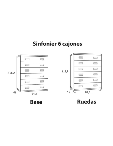 Sinfonier 6 cajones grande base