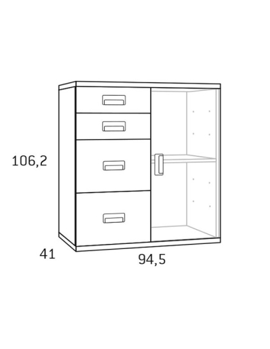 Sinfonier cajones con puerta