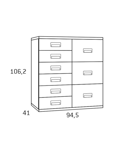 Sinfonier con cajones y contenedores