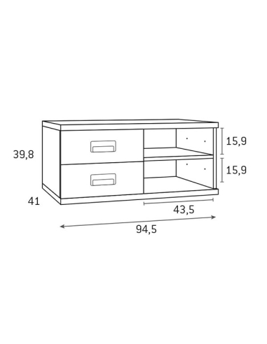 Módulo auxiliar cajones y estante