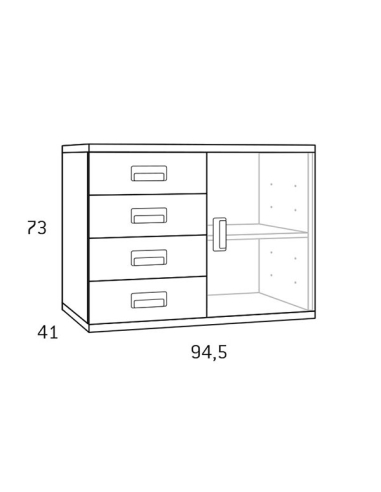 Módulo auxiliar cajones y puerta