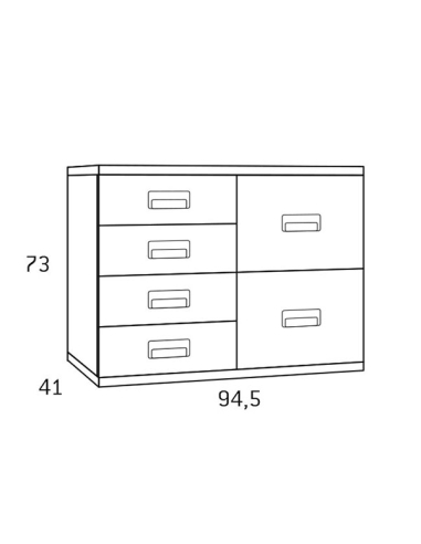 Módulo auxiliar cuatro cajones y dos...