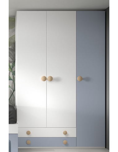 Armario juvenil 3 puertas 4 cajones...