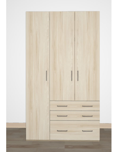Armario juvenil 3 puertas 2 cajones 1...