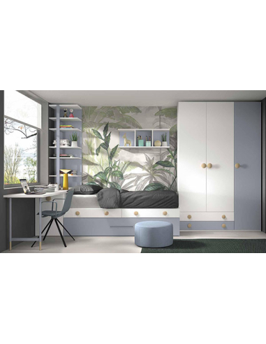 Armario juvenil 4 puertas 4 cajones...