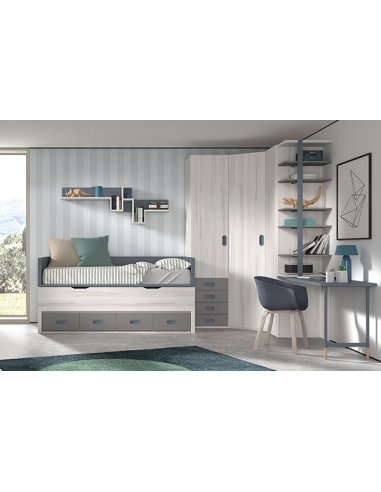 Armario juvenil 1 puerta 2 cajones...