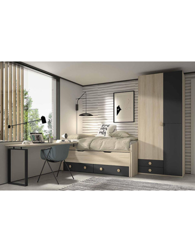 Armario juvenil asimétrico 2 puertas...