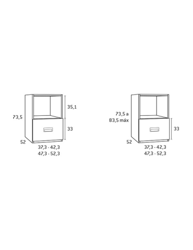 Bajo mesa estudio contenedor