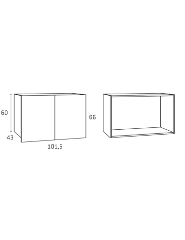 Puente puertas sin tirador 60 cm alto