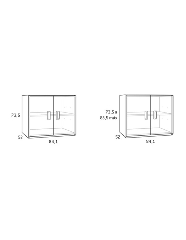 Bajo mesa estudio dos puertas
