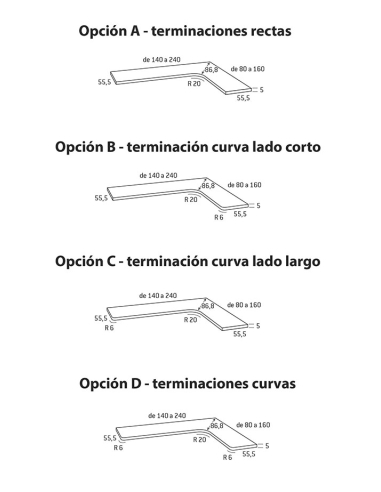 Encimera escritorio 50 angular grande Encimera escritorio 50 angular grande