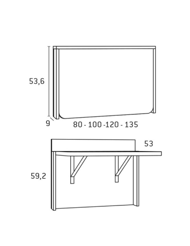 Mesa de estudio plegable