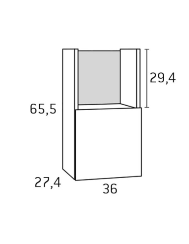 Estantería colgante abierta puerta...
