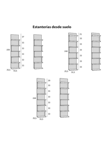 Estantería pared alta vertical