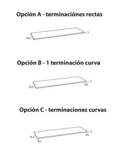 Encimera escritorio recta 30